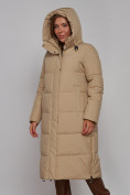 Купить Пальто утепленное молодежное зимнее женское светло-коричневого цвета 52329SK, фото 7