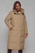 Купить Пальто утепленное молодежное зимнее женское светло-коричневого цвета 52329SK, фото 9