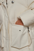 Купить Пальто утепленное молодежное зимнее женское бежевого цвета 52330B, фото 12