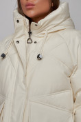 Купить Пальто утепленное молодежное зимнее женское бежевого цвета 52330B, фото 13