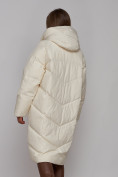 Купить Пальто утепленное молодежное зимнее женское бежевого цвета 52330B, фото 20