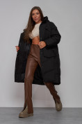 Купить Пальто утепленное молодежное зимнее женское черного цвета 52330Ch, фото 17