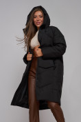 Купить Пальто утепленное молодежное зимнее женское черного цвета 52330Ch, фото 22