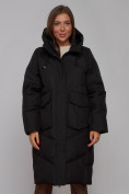 Купить Пальто утепленное молодежное зимнее женское черного цвета 52330Ch, фото 6