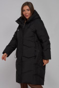 Купить Пальто утепленное молодежное зимнее женское черного цвета 52330Ch, фото 7