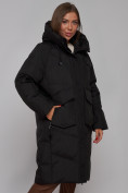 Купить Пальто утепленное молодежное зимнее женское черного цвета 52330Ch, фото 8