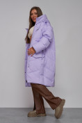 Купить Пальто утепленное молодежное зимнее женское фиолетового цвета 52330F, фото 16