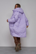 Купить Пальто утепленное молодежное зимнее женское фиолетового цвета 52330F, фото 17