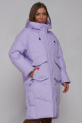 Купить Пальто утепленное молодежное зимнее женское фиолетового цвета 52330F, фото 18