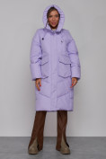 Купить Пальто утепленное молодежное зимнее женское фиолетового цвета 52330F, фото 5