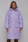 Купить Пальто утепленное молодежное зимнее женское фиолетового цвета 52330F, фото 8
