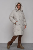 Купить Пальто утепленное молодежное зимнее женское светло-серого цвета 52330SS, фото 7
