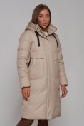 Купить Пальто утепленное молодежное зимнее женское бежевого цвета 52331B, фото 10