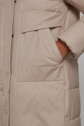 Купить Пальто утепленное молодежное зимнее женское бежевого цвета 52331B, фото 11