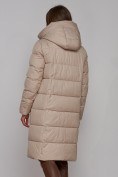 Купить Пальто утепленное молодежное зимнее женское бежевого цвета 52331B, фото 18