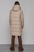 Купить Пальто утепленное молодежное зимнее женское бежевого цвета 52331B, фото 4