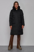 Купить Пальто утепленное молодежное зимнее женское черного цвета 52331Ch
