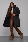 Купить Пальто утепленное молодежное зимнее женское черного цвета 52331Ch, фото 16