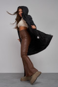 Купить Пальто утепленное молодежное зимнее женское черного цвета 52331Ch, фото 17