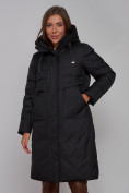 Купить Пальто утепленное молодежное зимнее женское черного цвета 52331Ch, фото 19