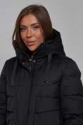 Купить Пальто утепленное молодежное зимнее женское черного цвета 52331Ch, фото 21
