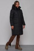 Купить Пальто утепленное молодежное зимнее женское черного цвета 52331Ch, фото 3
