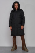 Купить Пальто утепленное молодежное зимнее женское черного цвета 52331Ch, фото 5