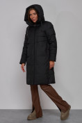 Купить Пальто утепленное молодежное зимнее женское черного цвета 52331Ch, фото 7