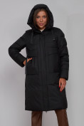 Купить Пальто утепленное молодежное зимнее женское черного цвета 52331Ch, фото 8
