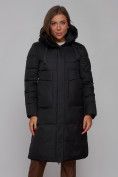 Купить Пальто утепленное молодежное зимнее женское черного цвета 52331Ch, фото 9