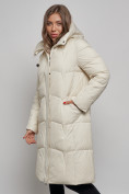 Купить Пальто утепленное молодежное зимнее женское бежевого цвета 52332B, фото 10