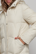 Купить Пальто утепленное молодежное зимнее женское бежевого цвета 52332B, фото 11