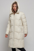 Купить Пальто утепленное молодежное зимнее женское бежевого цвета 52332B, фото 6
