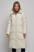 Купить Пальто утепленное молодежное зимнее женское бежевого цвета 52332B, фото 8