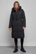 Купить Пальто утепленное молодежное зимнее женское черного цвета 52332Ch