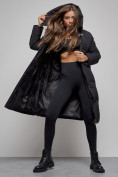 Купить Пальто утепленное молодежное зимнее женское черного цвета 52332Ch, фото 12