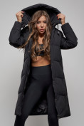 Купить Пальто утепленное молодежное зимнее женское черного цвета 52332Ch, фото 13