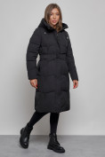 Купить Пальто утепленное молодежное зимнее женское черного цвета 52332Ch, фото 2