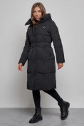 Купить Пальто утепленное молодежное зимнее женское черного цвета 52332Ch, фото 3