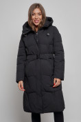 Купить Пальто утепленное молодежное зимнее женское черного цвета 52332Ch, фото 7