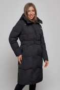Купить Пальто утепленное молодежное зимнее женское черного цвета 52332Ch, фото 8