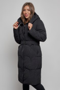 Купить Пальто утепленное молодежное зимнее женское черного цвета 52332Ch, фото 9