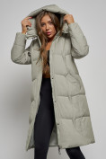 Купить Пальто утепленное молодежное зимнее женское зеленого цвета 52332Z, фото 13