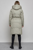 Купить Пальто утепленное молодежное зимнее женское зеленого цвета 52332Z, фото 4