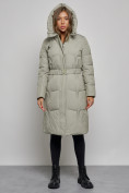Купить Пальто утепленное молодежное зимнее женское зеленого цвета 52332Z, фото 5