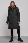 Купить Пальто утепленное с капюшоном зимнее женское черного цвета 52333Ch