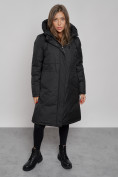 Купить Пальто утепленное с капюшоном зимнее женское черного цвета 52333Ch, фото 8