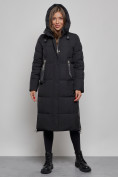Купить Пальто утепленное молодежное зимнее женское черного цвета 52351Ch