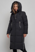 Купить Пальто утепленное молодежное зимнее женское черного цвета 52351Ch, фото 2