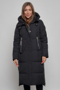 Купить Пальто утепленное молодежное зимнее женское черного цвета 52351Ch, фото 3
